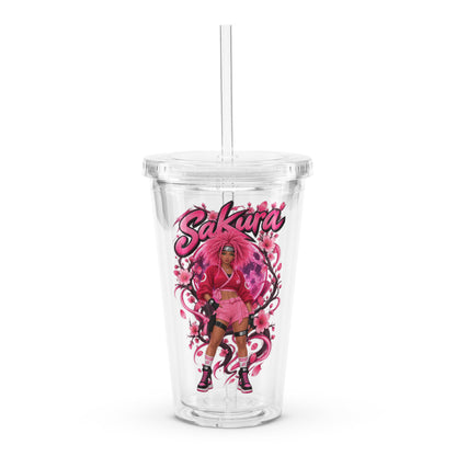 Clear plastic tumbler