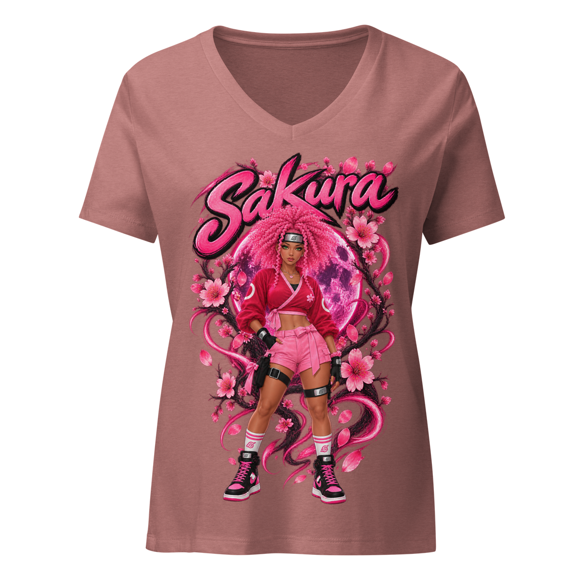 Get Anime’D Women's Anime V-Neck T-shirt