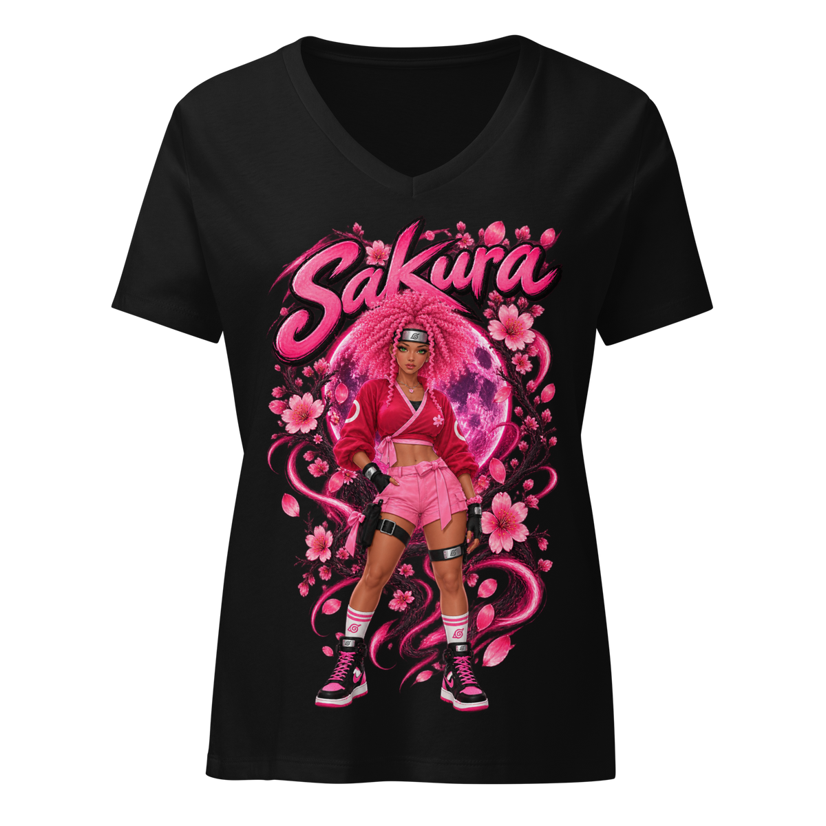 Get Anime’D Women's Anime V-Neck T-shirt